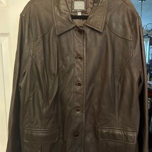 J. Jill Dark Brown Leather Jacket